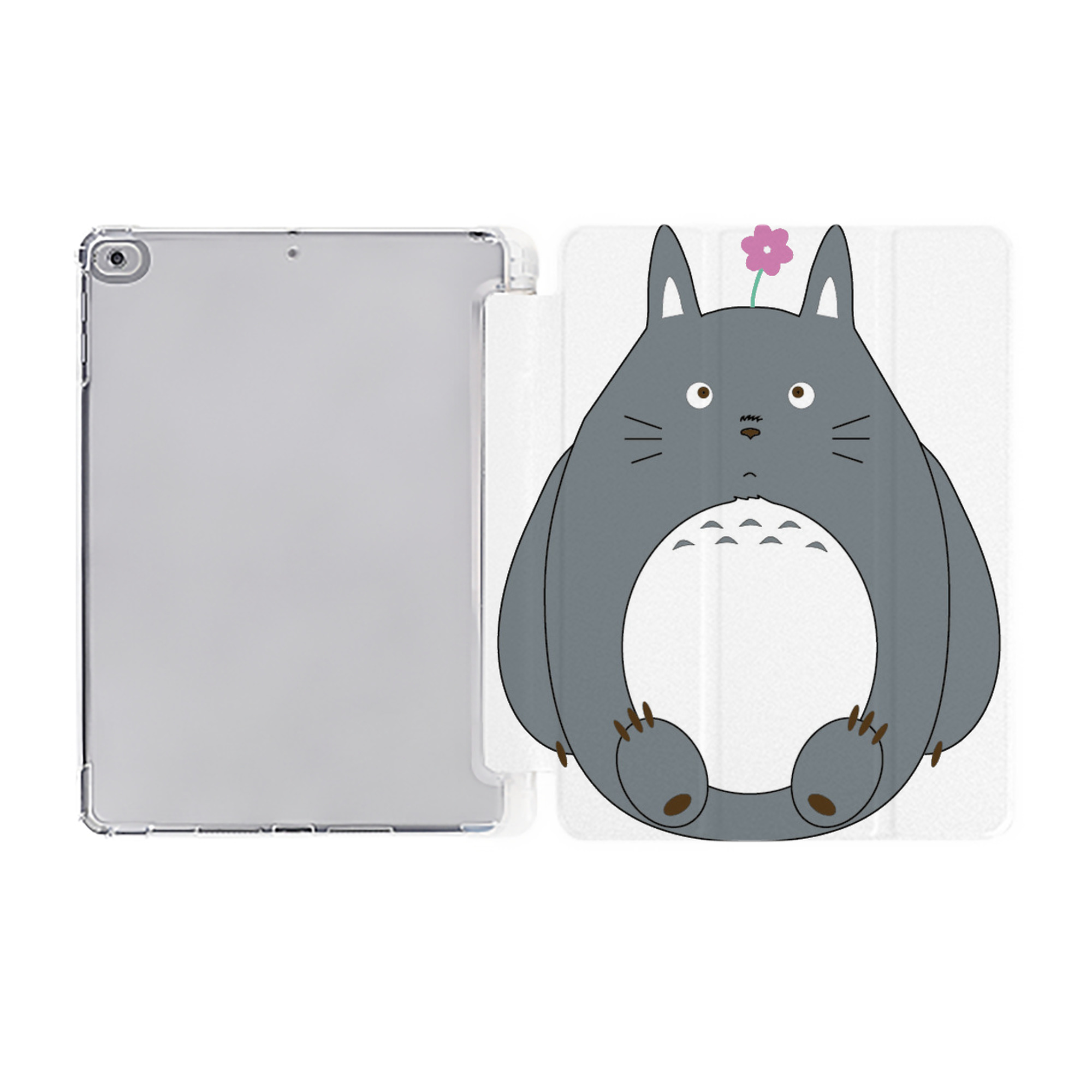 （画像用） となりのトトロ 草壁メイ 草壁サツキ My Neighbor Totoro Satsuki Kusakabe Mei Kusakabe IPad ケース ペン収納付き 三つ折りスタンド PUレザー×シリコン 対応機種9.5/10.5/10.9インチ